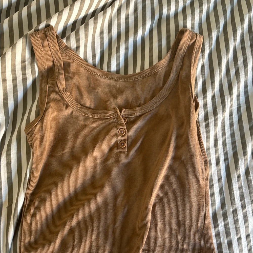 Brandy Melville Tan Fitted Tank Top